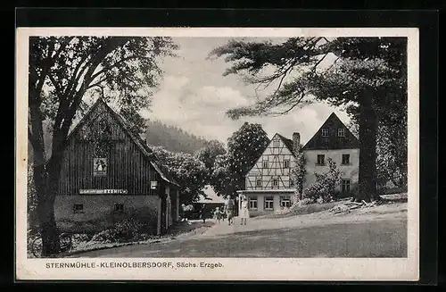 AK Kleinolbersdorf /Sa., Gasthaus Sternmühle B. Bergt, Gebäude-Ensemble