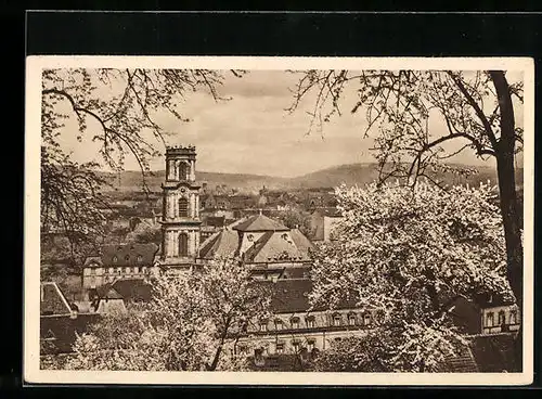 AK Saarbrücken, Teilansicht im Frühling