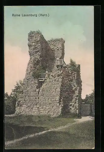 AK Lauenburg /Harz, Blick auf die Ruine