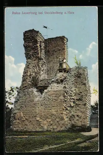 AK Lauenburg bei Stecklenberg a. Harz, Blick auf die Ruine