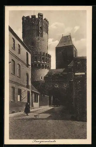 AK Tangermünde, Turm an der Stadtmauer