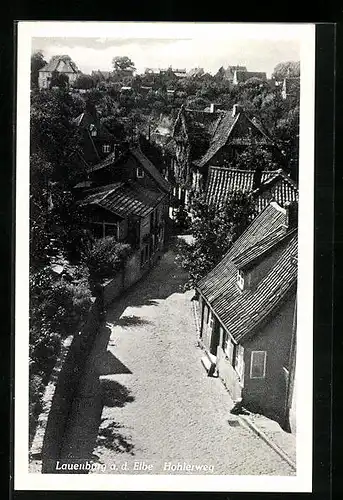 AK Lauenburg a.d. Elbe, Hohlerweg aus der Vogelschau