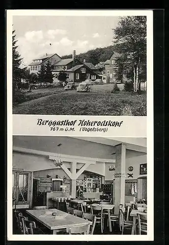AK Schotten, Partie am Berggasthof Hoherodskopf, Speiseraum