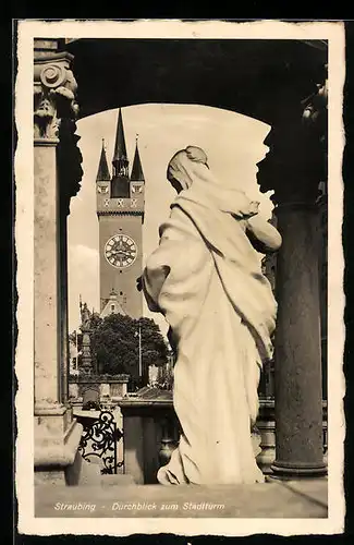 AK Straubing, Durchblick zum Stadtturm