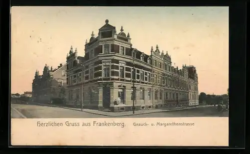 AK Frankenberg, Gnauck- und Margarethenstrasse
