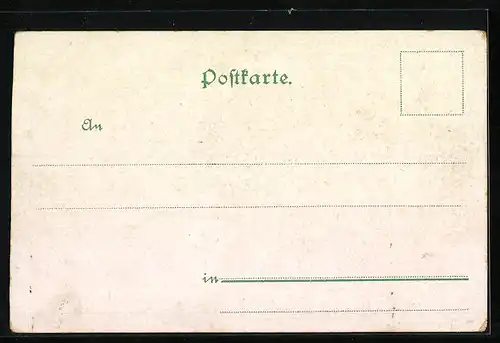 Lithographie Steinheim, St. Rochus-Hospital, Amtsgericht, Krieger-Denkmal