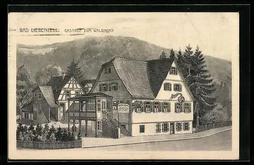 AK Bad Liebenzell, Gasthof zum Waldhorn Chr. Beck, Strassenansicht