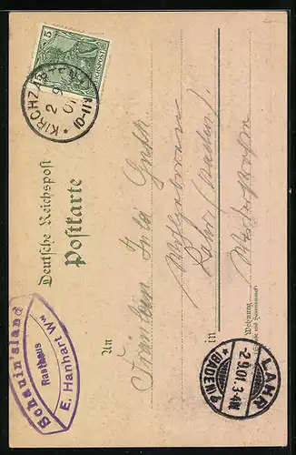 Lithographie Freiburg i. B., Gasthaus zur Friedrichshöhe, Rasthaus Schauinsland