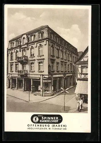 AK Offenburg, Adolf Spinner KG Handelshof, Strasse 72