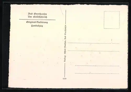 Künstler-AK Bad Oeynhausen, Am Goldfischteich