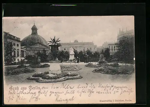 AK Berlin, Opernplatz mit Anlagen