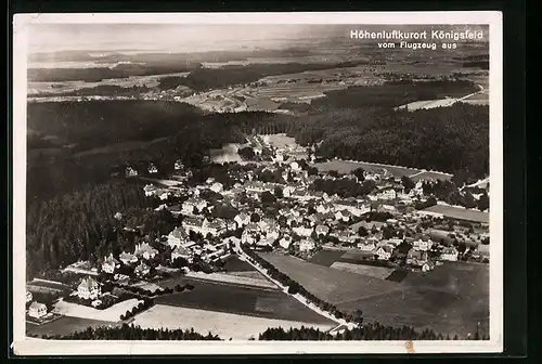 AK Königsfeld, Ortsansicht vom Flugzeug aus