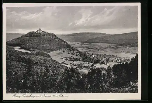 AK Neustadt i. Odenw., Panorama mit Burg Breuberg
