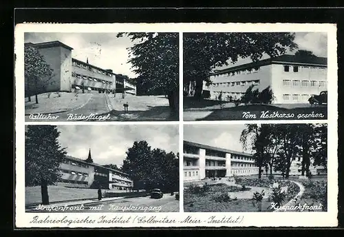 AK Bad Oeynhausen, Balneologisches Institut, Haupteingang, Kurparkfront, Östlicher Bäderflügel