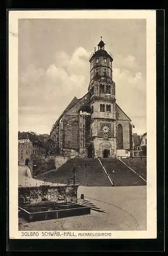AK Schwäb.-Hall, Partie an der Michaeliskirche