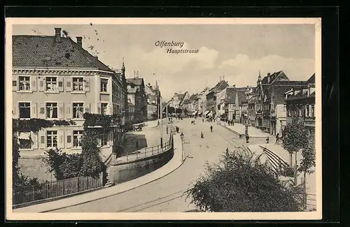 AK Offenburg, Blick auf die Hauptstrasse