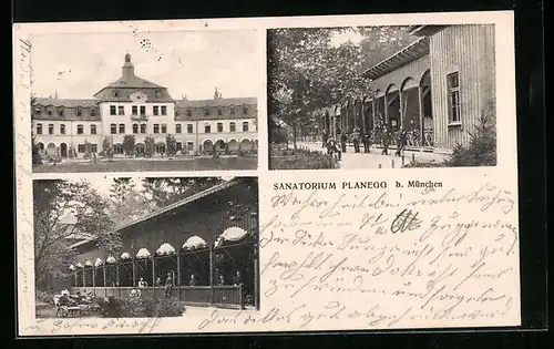AK Planegg b. München, Ansichten des Sanatoriums