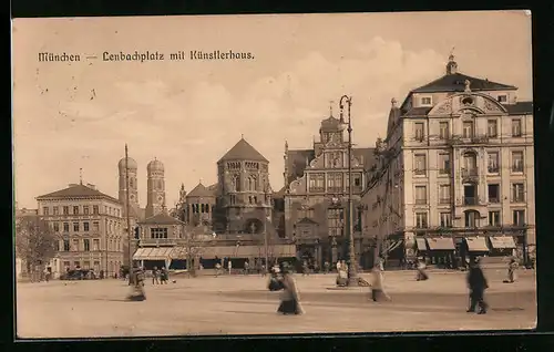 AK München, Lenbachplatz mit Künstlerhaus