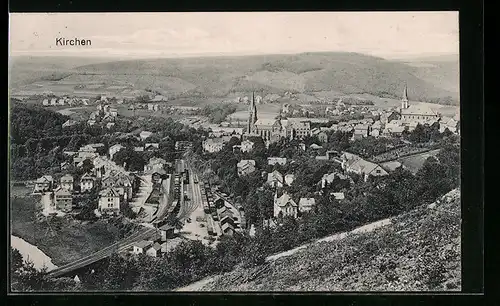 AK Kirchen, Ortsansicht aus der Vogelschau