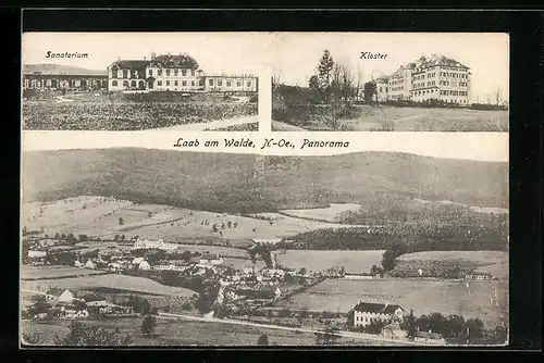 AK Laab am Walde, Sanatorium, Kloster, Panorama