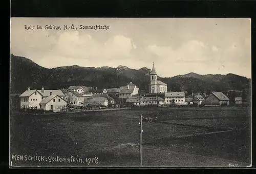 AK Rohr im Gebirge, Panorama mit Kirche