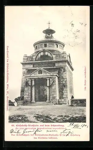 AK Schneeberg, St. Elisabeth-Kirchlein auf dem Schneeberg