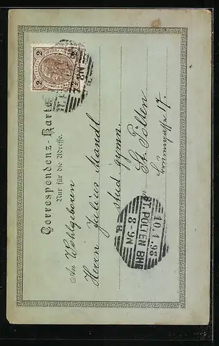 Mondschein-AK St. Pölten, Wienerstrasse mit Säulendenkmal