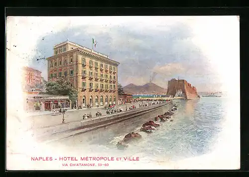 AK Naples, Hotel Métropole et Ville, Via Chiatamone, 59-60