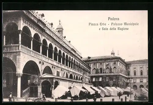 AK Padova, Piazza Erbe, Palazzo Municipale e Sala della Ragione