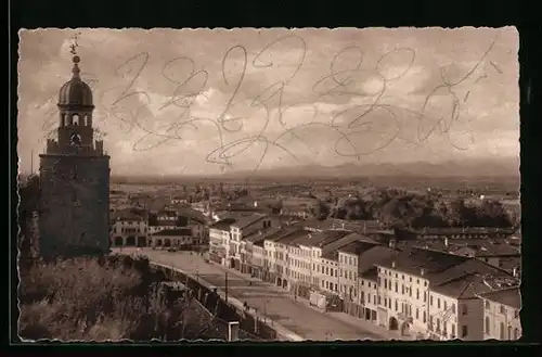 AK Castelfranco Veneto, Panoramadel Corso Vittorio Emanuele dalla Torre di Sud Est