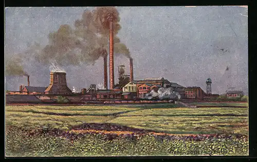 Künstler-AK Beuthen, Hohenzollerngrube