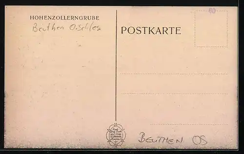 Künstler-AK Beuthen, Hohenzollerngrube