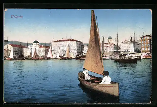 AK Trieste, Segelboot im Hafen