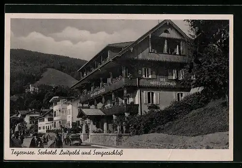 AK Tegernsee, See-Hotel Luitpold und Sengerschloss