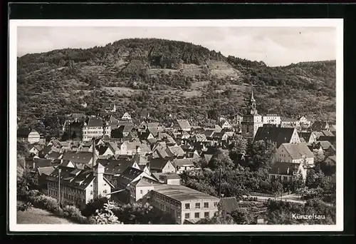 AK Künzelsau, Ortsansicht mit Umland