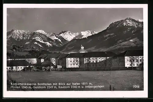 AK Sonthofen, Karpathenkaserne mit Blick auf Iseler