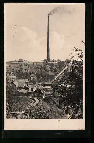 AK Halsbrücke, Ortsansicht mit der Hohen Esse