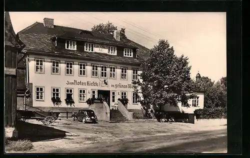 AK Hoheneiche /Saale, Gasthaus zum roten Hirsch im grünen Wald