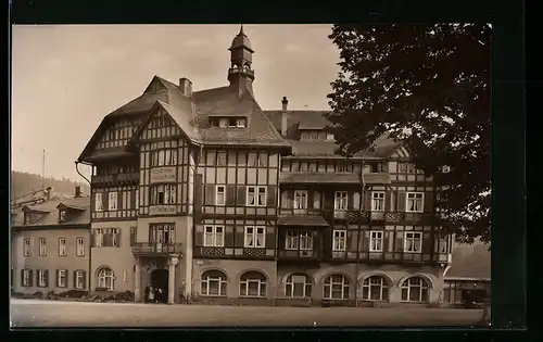 AK Schwarzburg, Hotel Weisser Hirsch Reichsbahn-Erholungsheim Ernst Thälmann