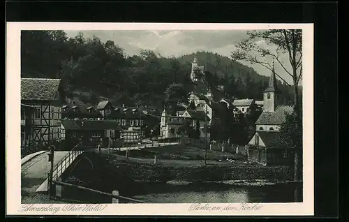 AK Schwarzburg /Thür. Wald, Partie an der Kirche