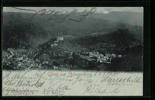 Mondschein-AK Schwarzburg, Teilansicht