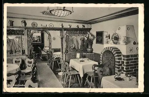 AK Alt-Frankfurt, Eis-Cafe Wipra, Neue Kräme 27, Innenansicht