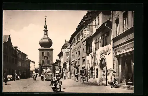 AK Saalfeld /Saale, Blankenburger Strasse mit HO-Gaststätte Das Loch