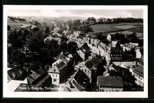 AK Thum i. Erzgeb., Teilansicht auf den Ort