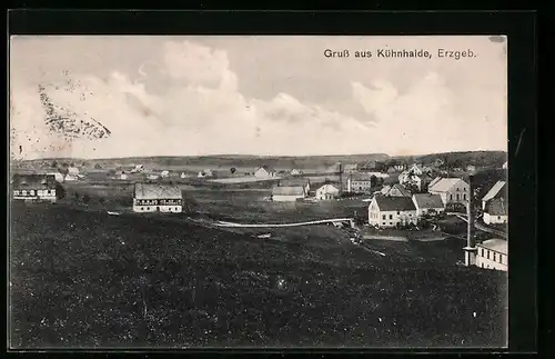 AK Kühnhaide /Erzgeb., Ortsansicht mit Umland