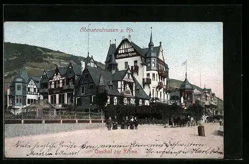 AK Assmannshausen am Rhein, Gasthof Zur Krone