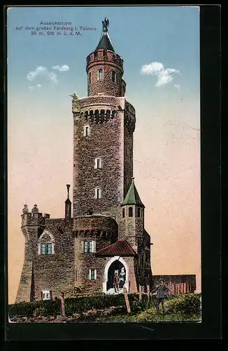 AK Feldberg i. Taunus, Aussichtsturm mit Besuchern