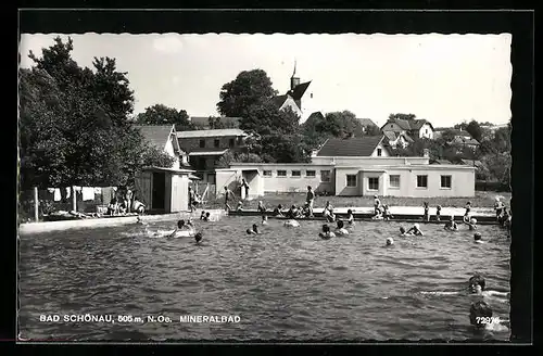 AK Bad Schönau, Badegäste im Mineralbad