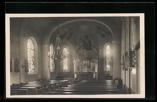 AK Frohsdorf, Innenansicht der Institutskirche Pensionat Sta. Christiana