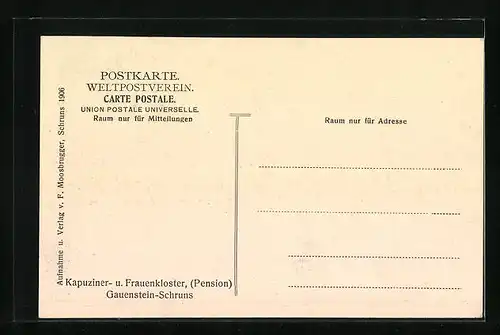 AK Gauenstein-Schruns, Pension Kapuziner- und Frauenkloster